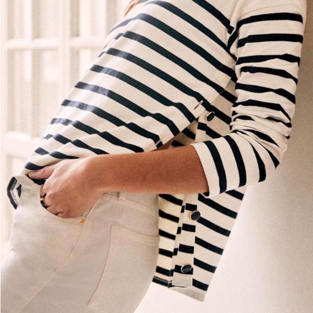 NWT Sezane Noan Mariniere in Ecru/Navy